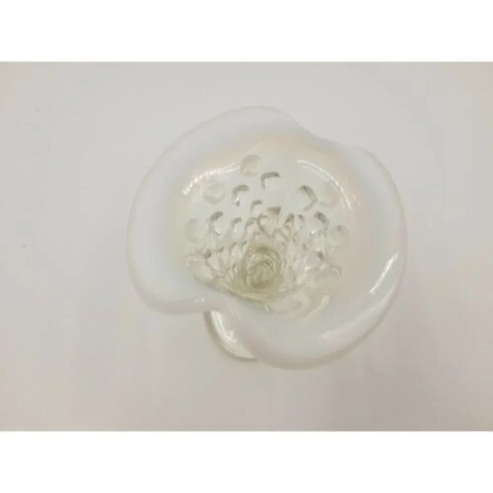 Fenton Cornucopia Hobnail Style White Opalescent Glass Small Horn Vase Art Glass